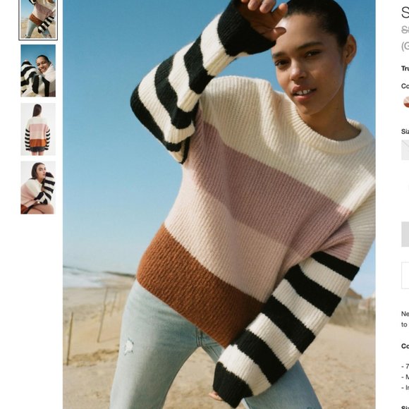 Truly Madly Deeply Caroline Stripe Sweater Urban Outfitters Small - Picture 4 of 5